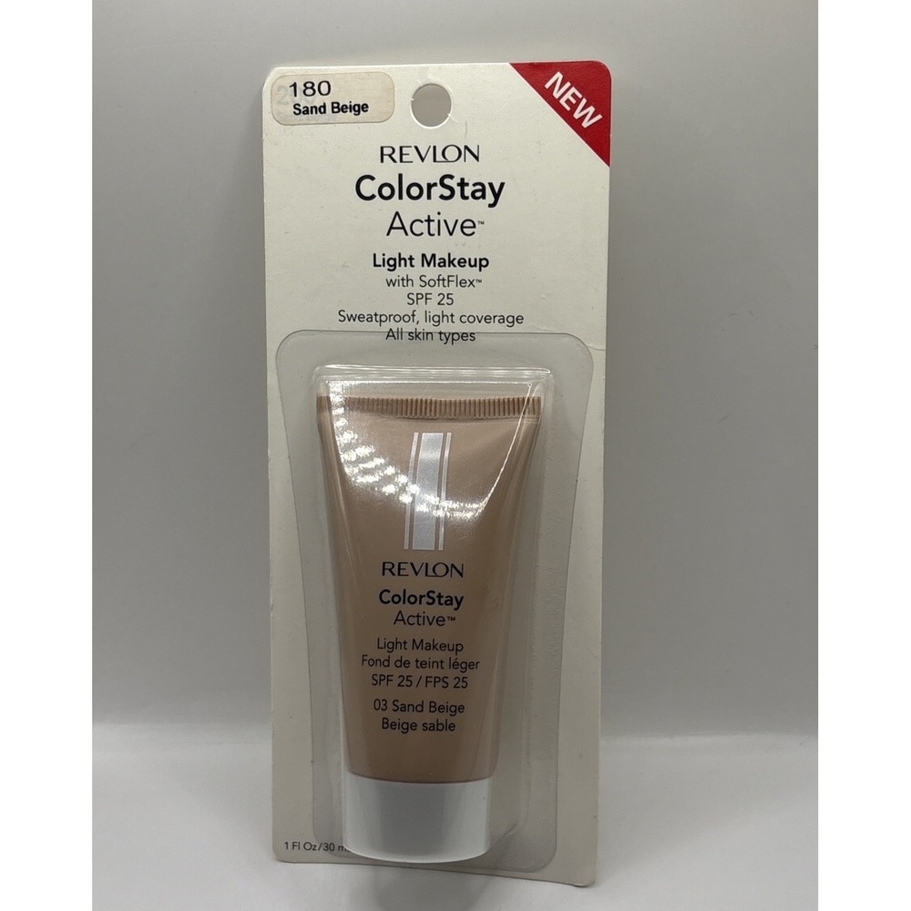 Revlon Active Light Makeup with SoftFlex #180 Sand Beige Brand‎ New Sealed